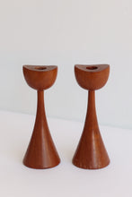 Load image into Gallery viewer, Teak Candlestick Holders
