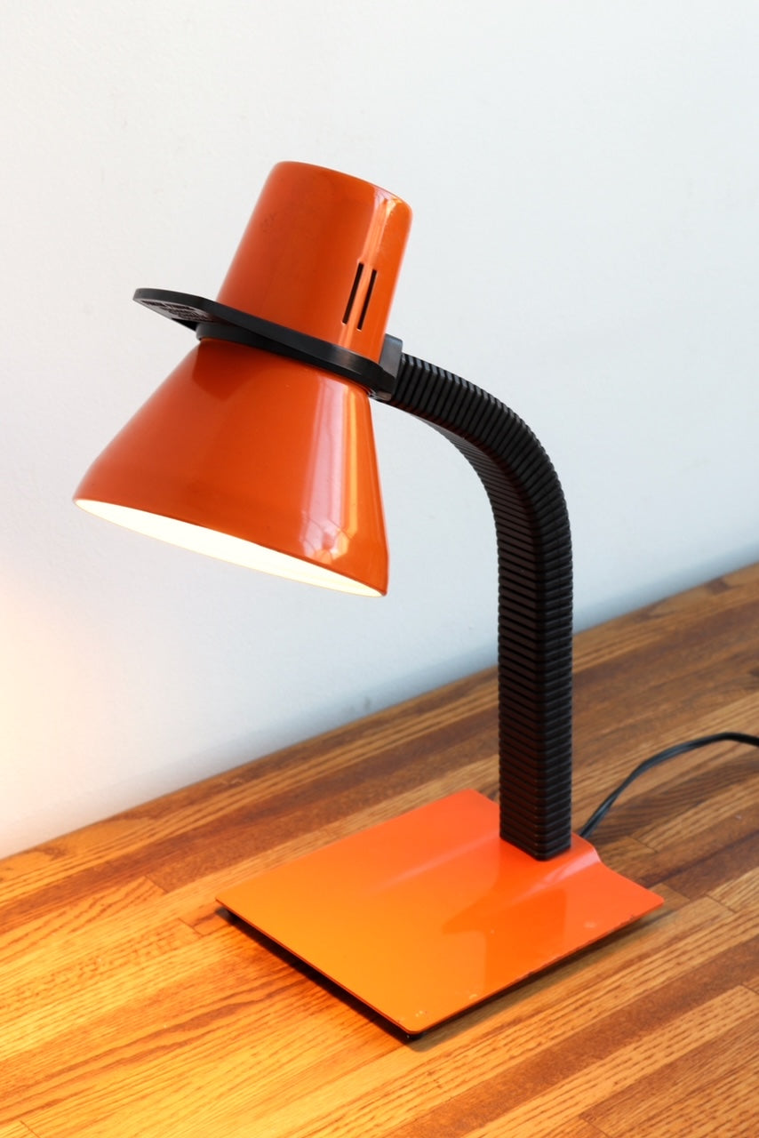 1980's Orange Task Lamp