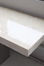 Load image into Gallery viewer, Italian Chrome &amp; Travertine Console Table
