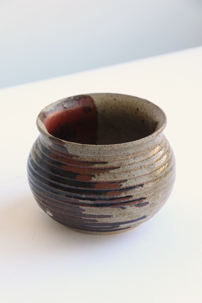 Ribbed Studio Pottery Planter