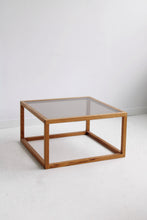 Load image into Gallery viewer, Square Oak &amp; Smoked Glass Coffee Table
