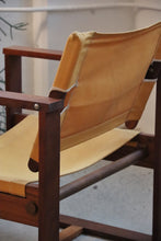 Load image into Gallery viewer, Mid Century Yellow Canvas Chair
