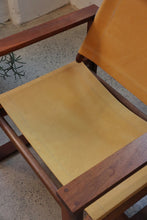 Load image into Gallery viewer, Mid Century Yellow Canvas Chair
