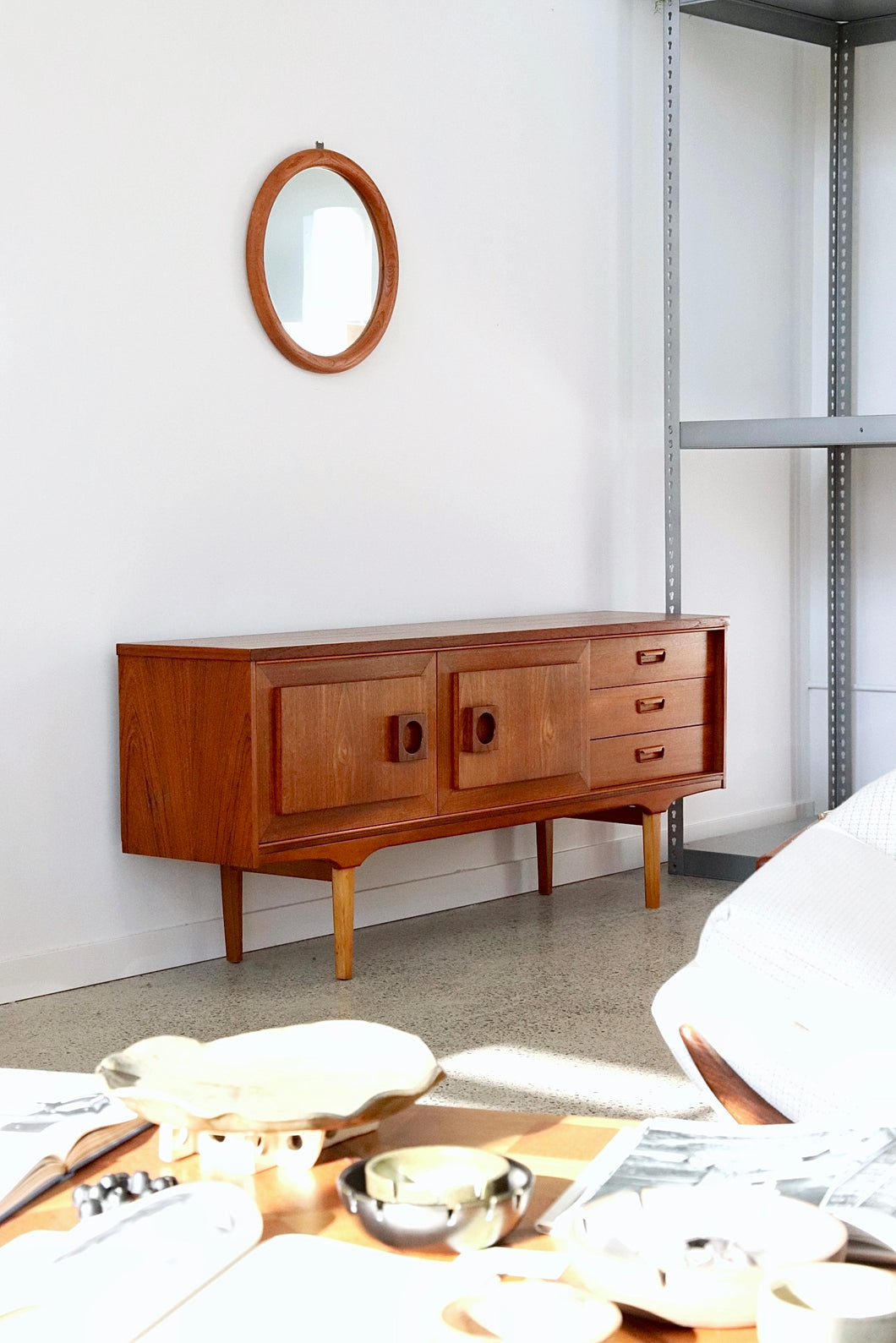 Teak Sideboard With Oversized Pulls