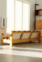 Load image into Gallery viewer, Scandinavian Pine &amp; Leather Sling Sofa
