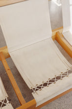 Load image into Gallery viewer, Scandinavian Pine &amp; Leather Sling Sofa
