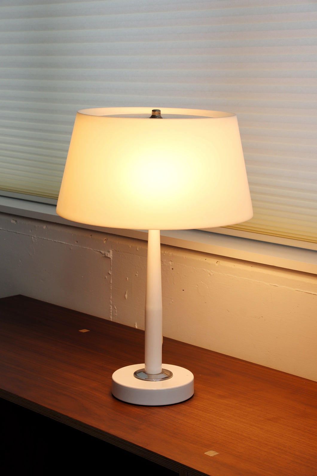 White Mid Century Table Lamp