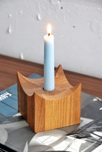 Load image into Gallery viewer, Sculptural Wood Candle Holder
