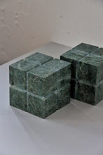 Load image into Gallery viewer, Green Marble Cube Bookends
