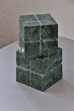 Load image into Gallery viewer, Green Marble Cube Bookends
