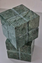 Load image into Gallery viewer, Green Marble Cube Bookends
