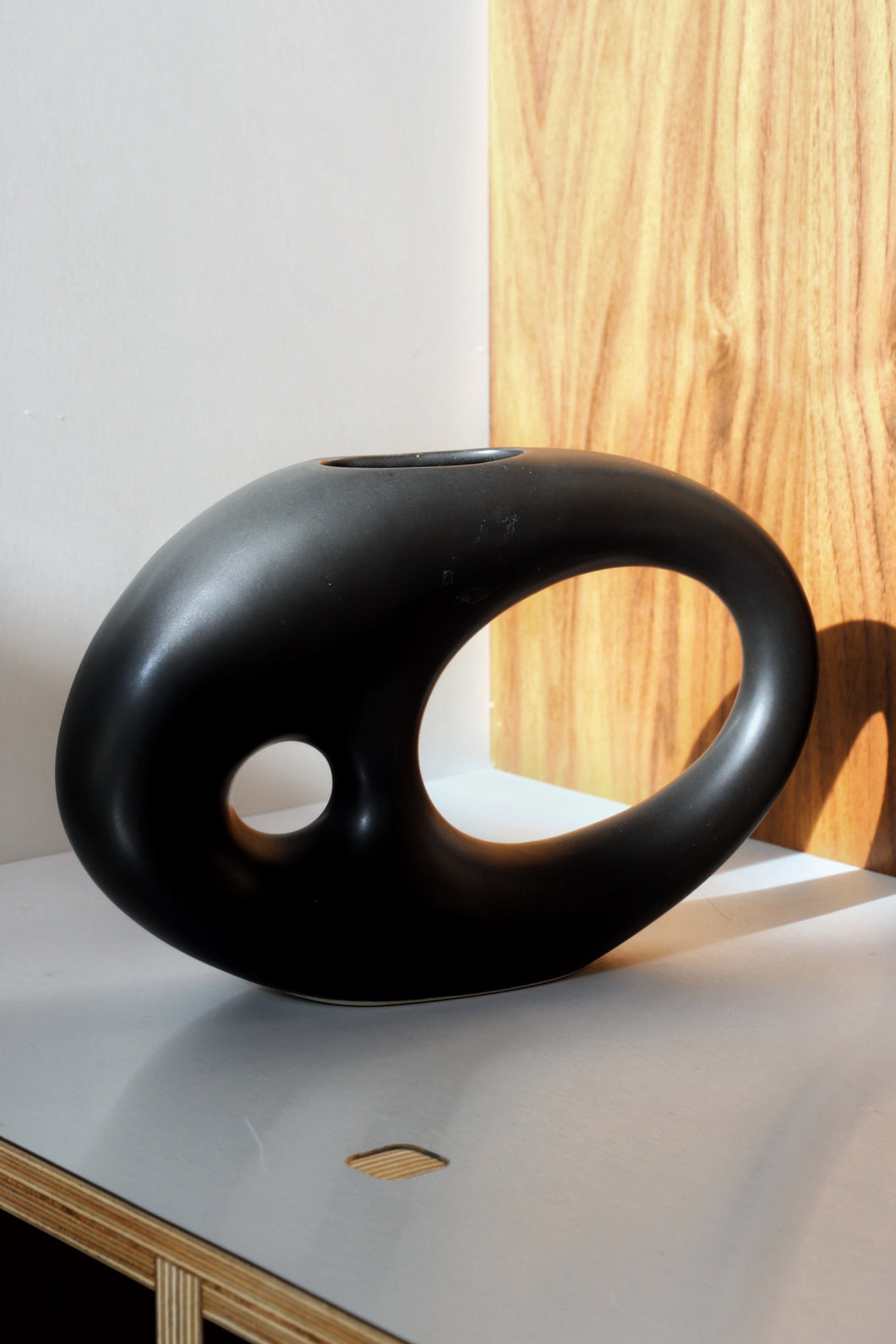 Matte Black Abstract Vase By Toyo