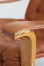 Load image into Gallery viewer, 70&#39;s Finnish Leather Bentwood Lounge Chair
