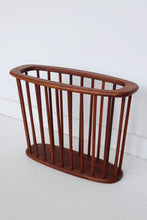 Load image into Gallery viewer, Mid Century Walnut Spindle Magazine Holder
